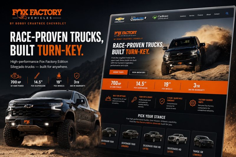 FOX Factory Chevrolet landing page